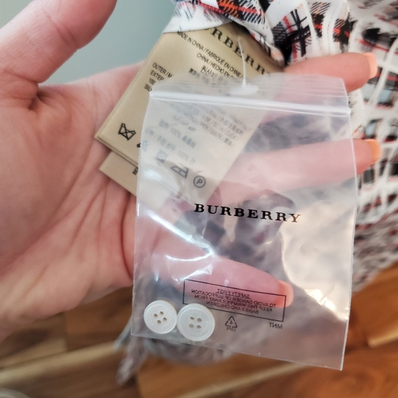 Burberry scribble check silk dress size 0 - Picture 14 of 15